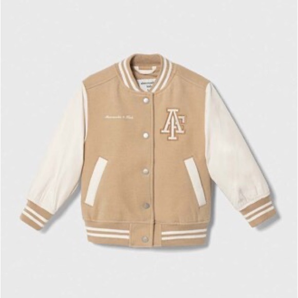abercrombie kids Other - ABERCROMBIE KIDS Tan and White Jacket Front Pockets Size 15/16